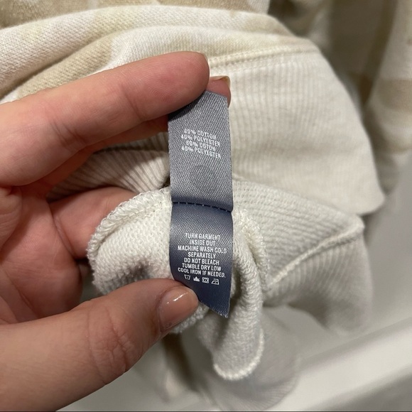 Aerie Camo Oversized Sweatshirt Loungewear Cream Tan Size XS Casual - Picture 7 of 9